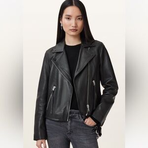 Allsaints dalby biker real leather jacket US4 BRAND NEW TAGS